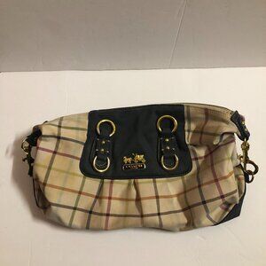 Coach Plaid Patterned Purse No Handles/Straps Zipper Closure